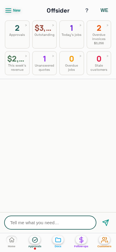 The floating help button in its resting position at the top of the Home screen, left of the avatar